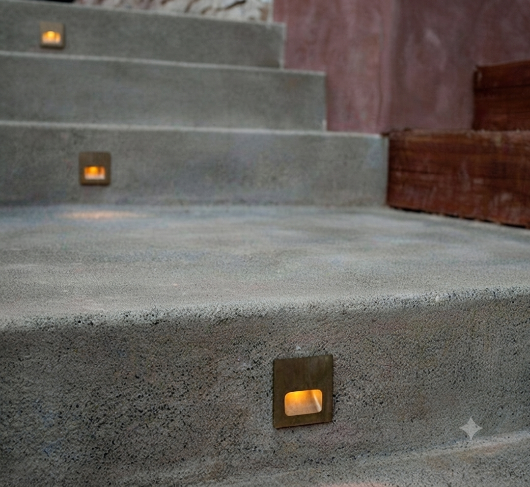 Modern Square Recessed LED Step Light