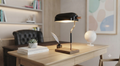 Premium Green Banker Table Lamp – Vintage Brass Finish Office & Study Desk Light