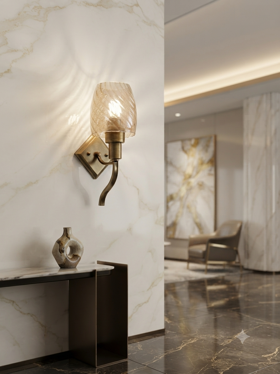 Aura Gold Swirl Wall Sconce
