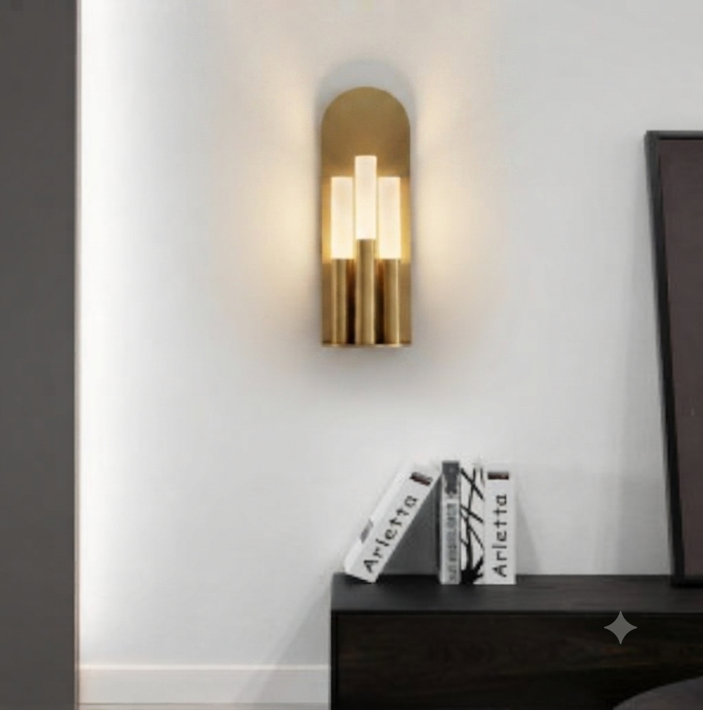 Modern Arched Pillar Brass Wall Light