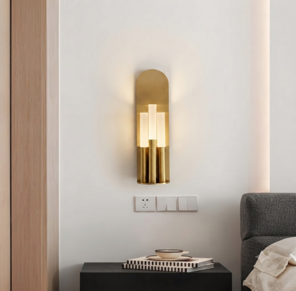 Modern Arched Pillar Brass Wall Light