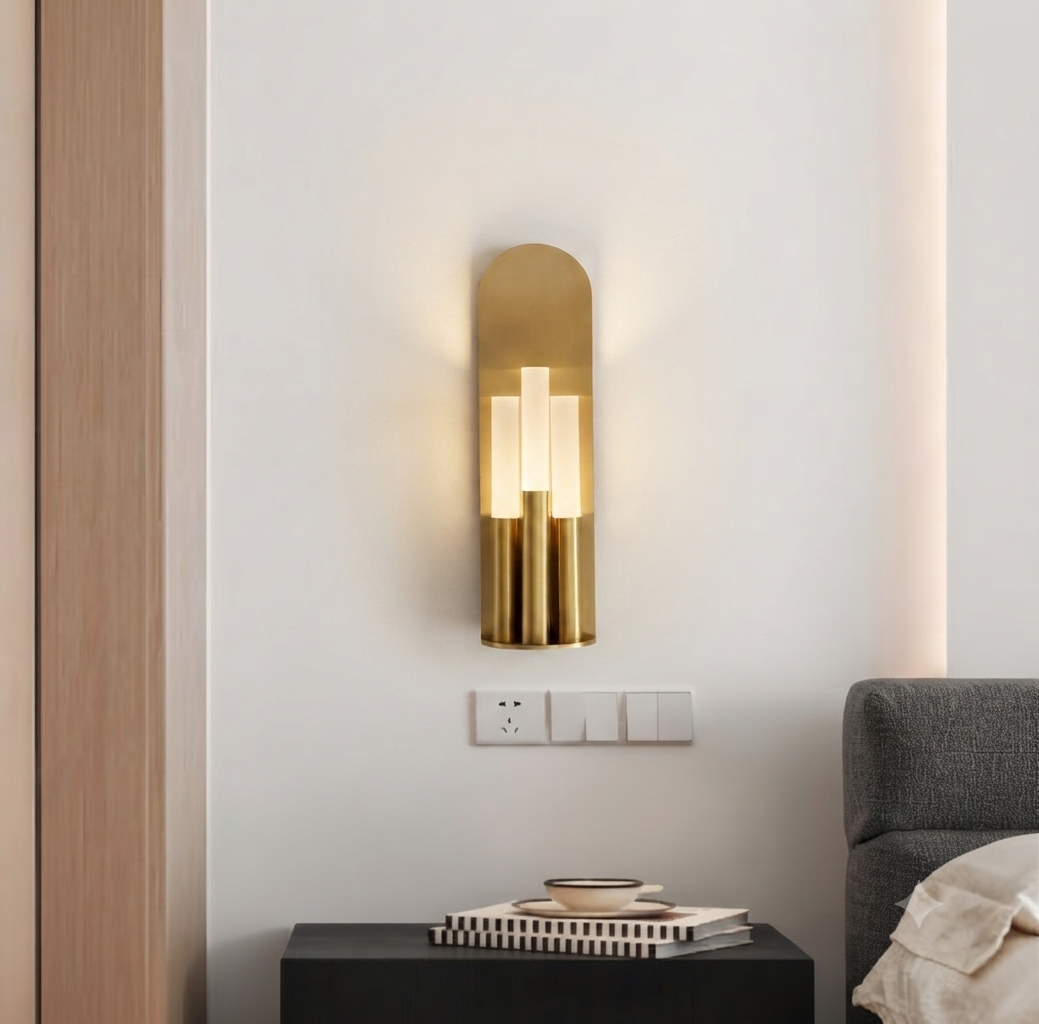Modern Arched Pillar Brass Wall Light