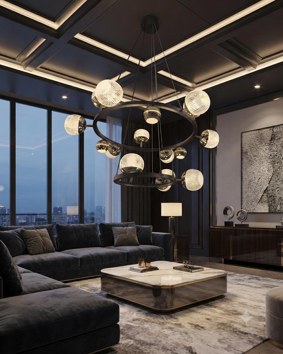 Nebula Glow Multi-Tier Chandelier