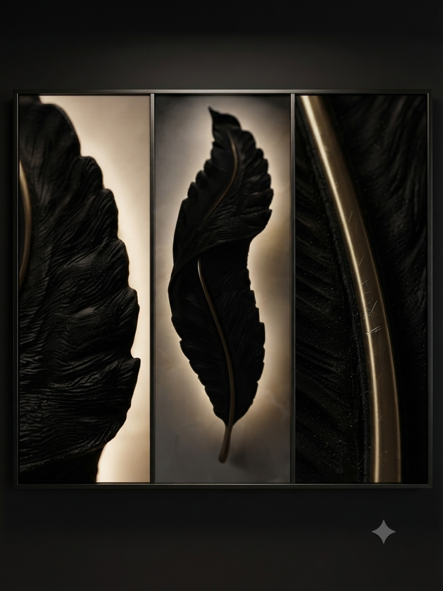 Golden Spine Feather Lamp