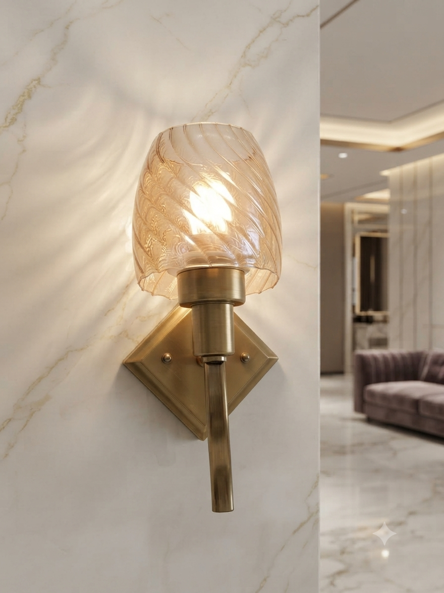 Aura Gold Swirl Wall Sconce