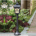 Vintage Black Ornate Outdoor Pillar Light