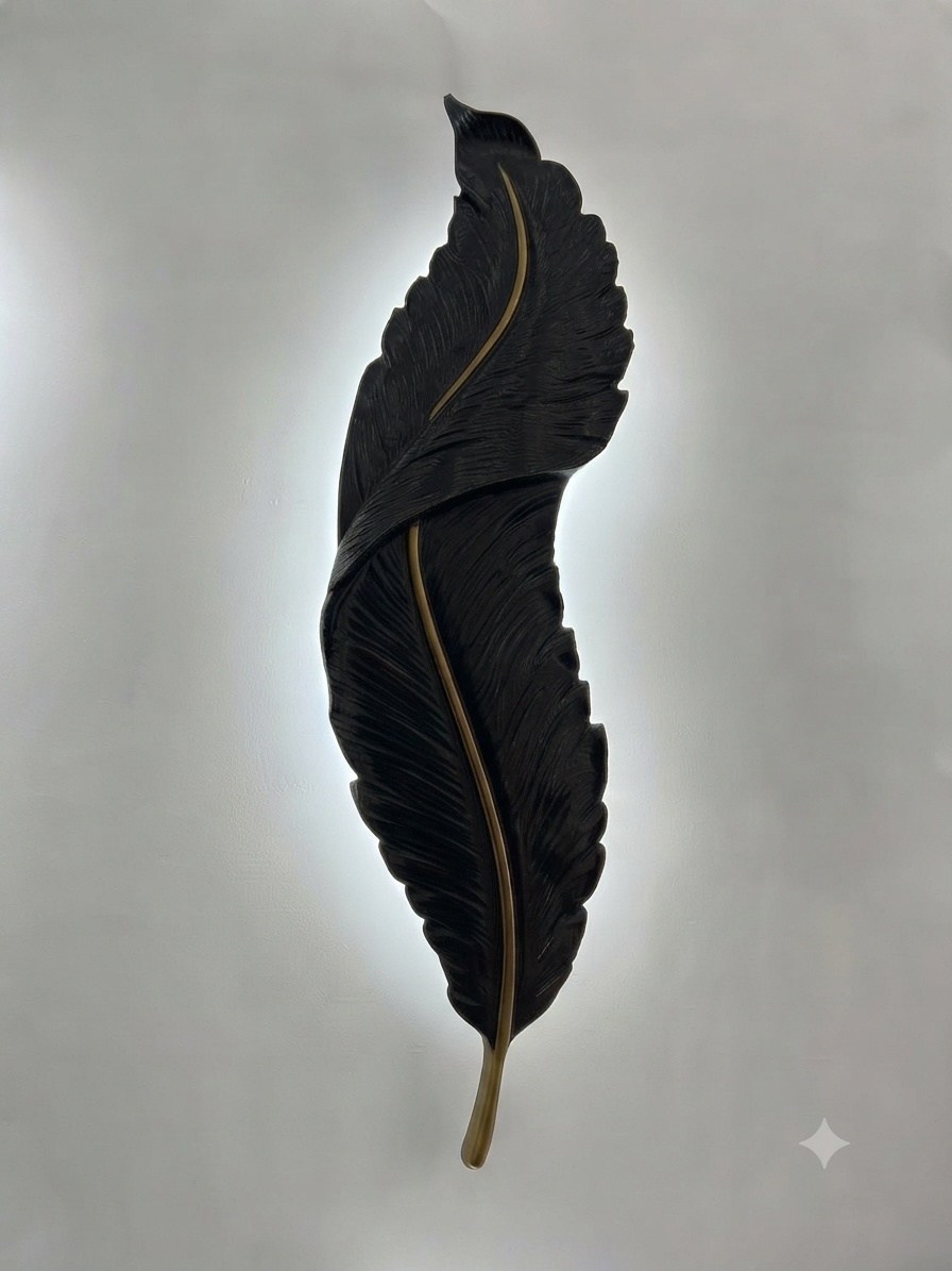 Golden Spine Feather Lamp