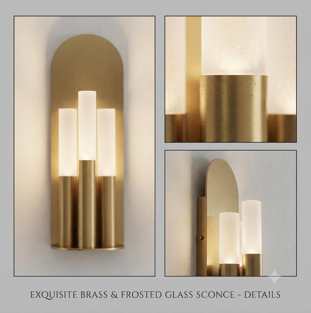 Modern Arched Pillar Brass Wall Light
