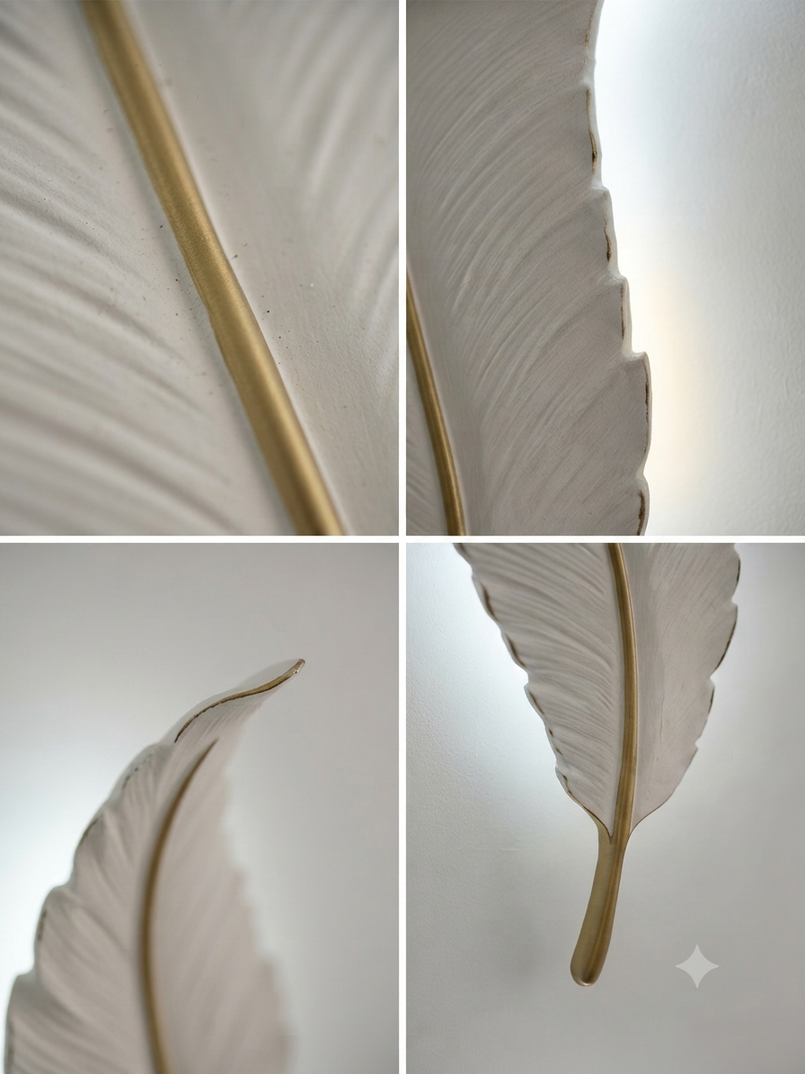 Golden Spine Feather Lamp