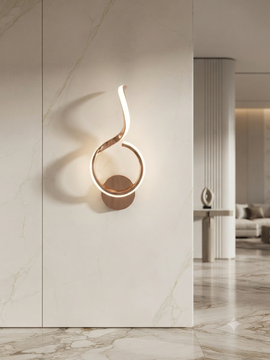 Aura Rose Gold Statement Wall Light