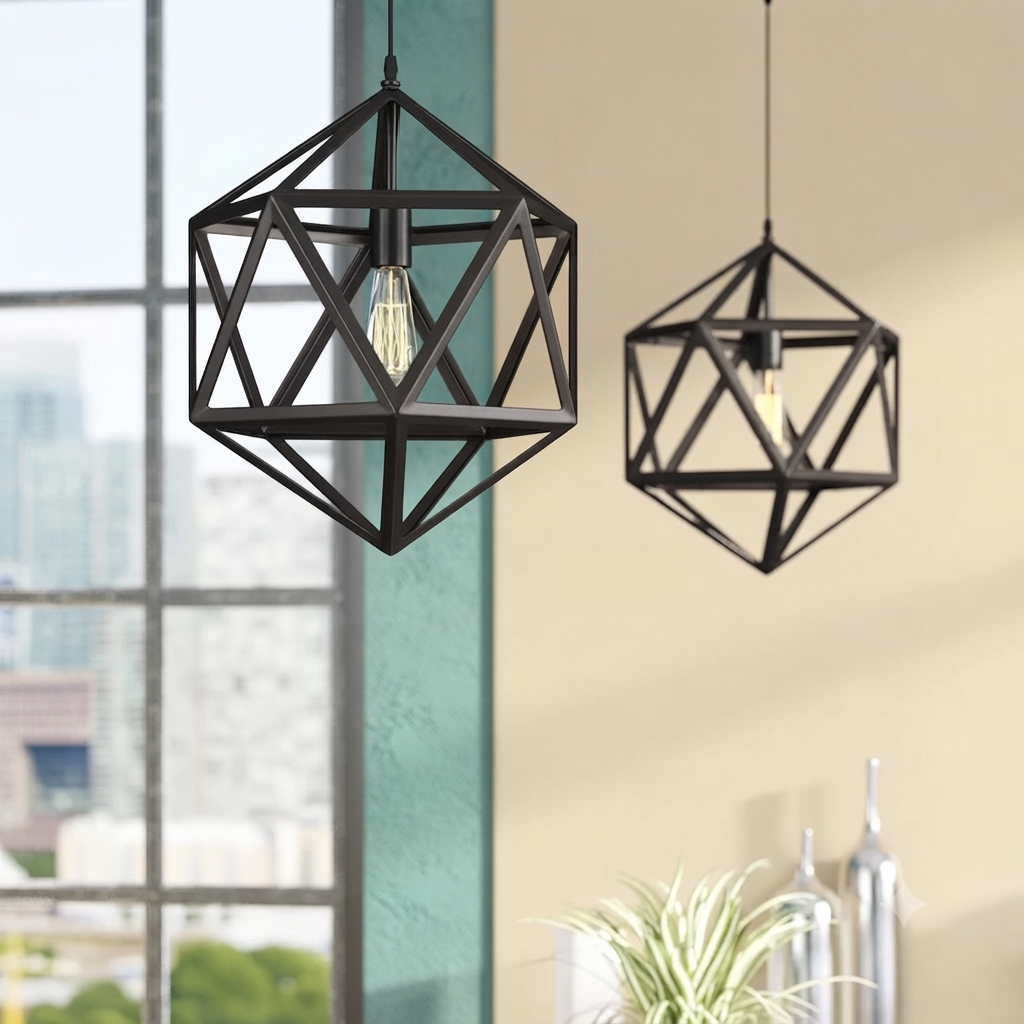 Hexagon Shape Hanging Lamp