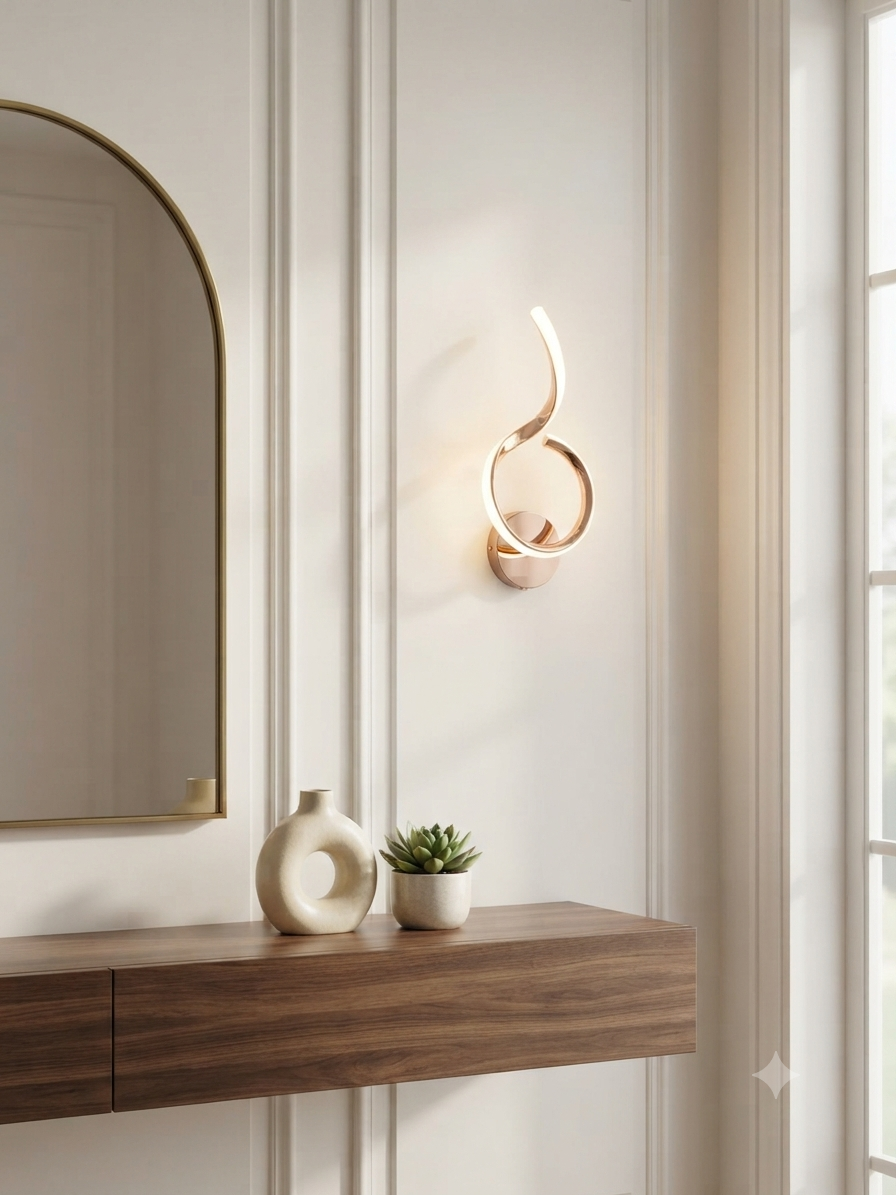 Aura Rose Gold Statement Wall Light