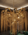 Luxury Chain-Link Gold Chandelier