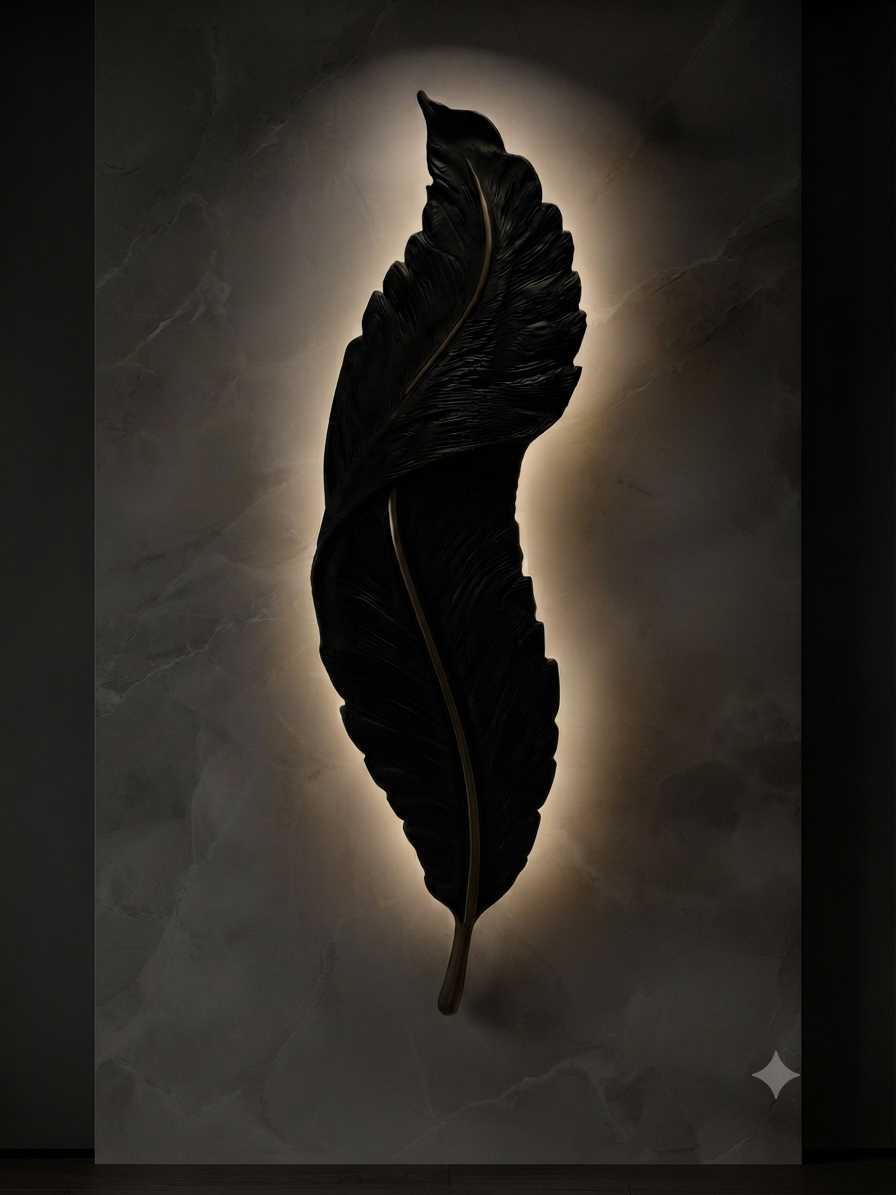 Golden Spine Feather Lamp