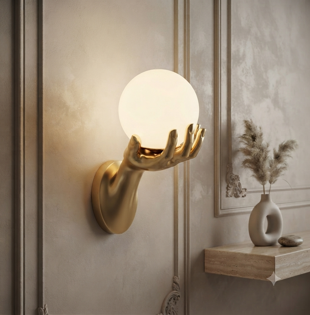 MODERN GOLD HAND WALL LIGHT