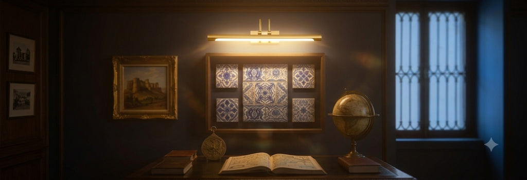 Minimalist Brass Wall Mounted Art Light with Warm LED Illumination