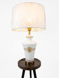 Versace-Style Greek Key Ceramic Lamp