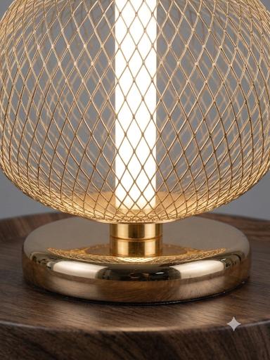 Eclipse Gold Mesh Stacked Table Lamp