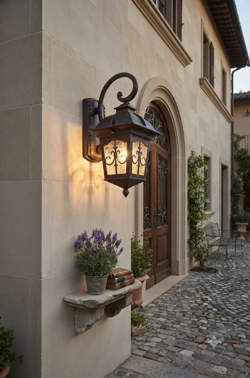 Heritage Scroll-Arm Exterior Wall Sconce