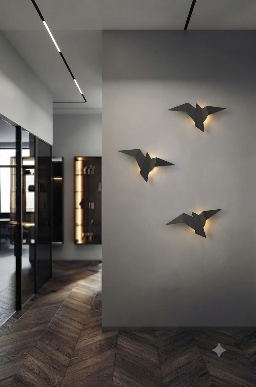 Modern Origami Bird LED Wall Light / Sconce