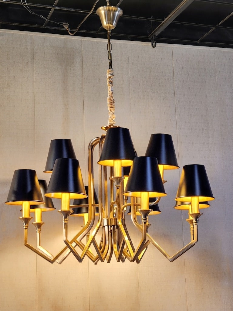 Rhea 12 – Black & Gold Chandelier
