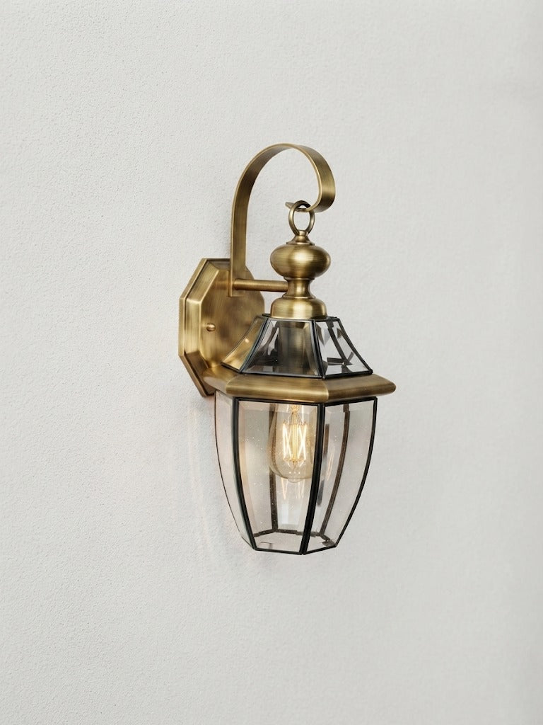 Gear 1 – Outdoor Brass Wall Lamp