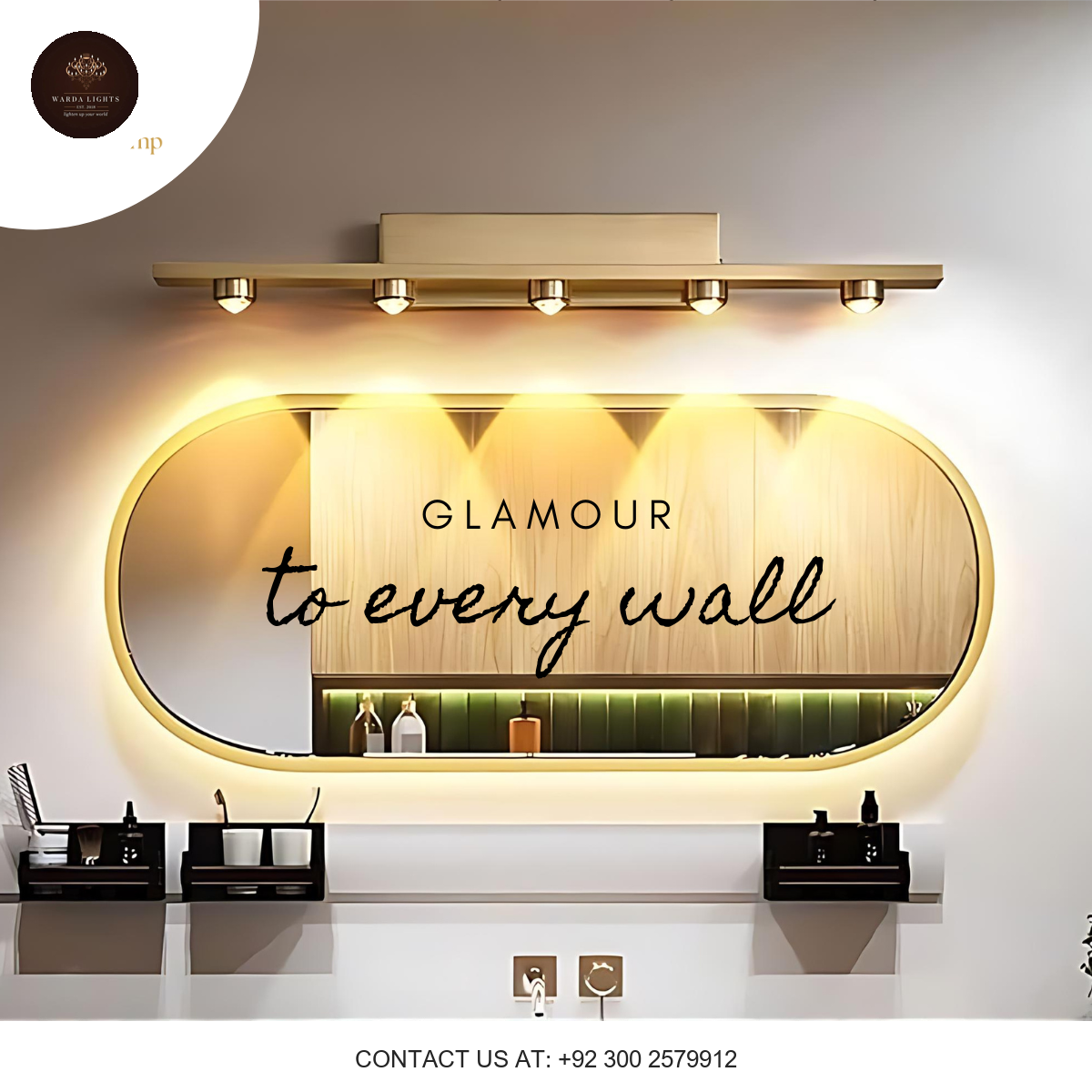 LED BRASS MIRROR LIGHT