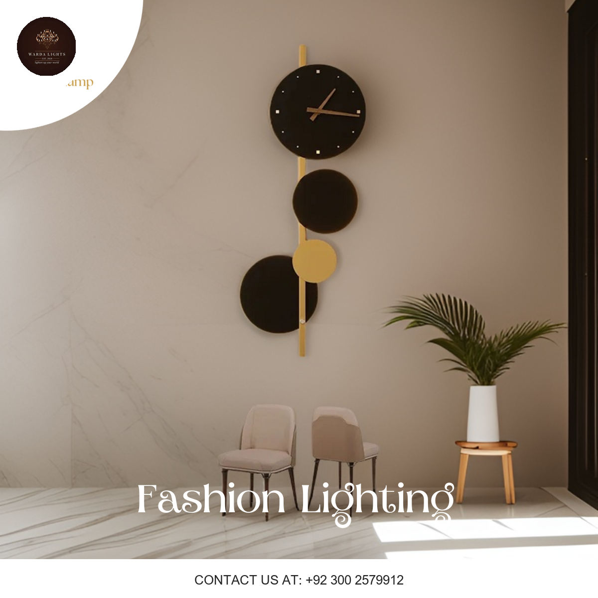 MODERN CLOCK LED WALL LIGHT