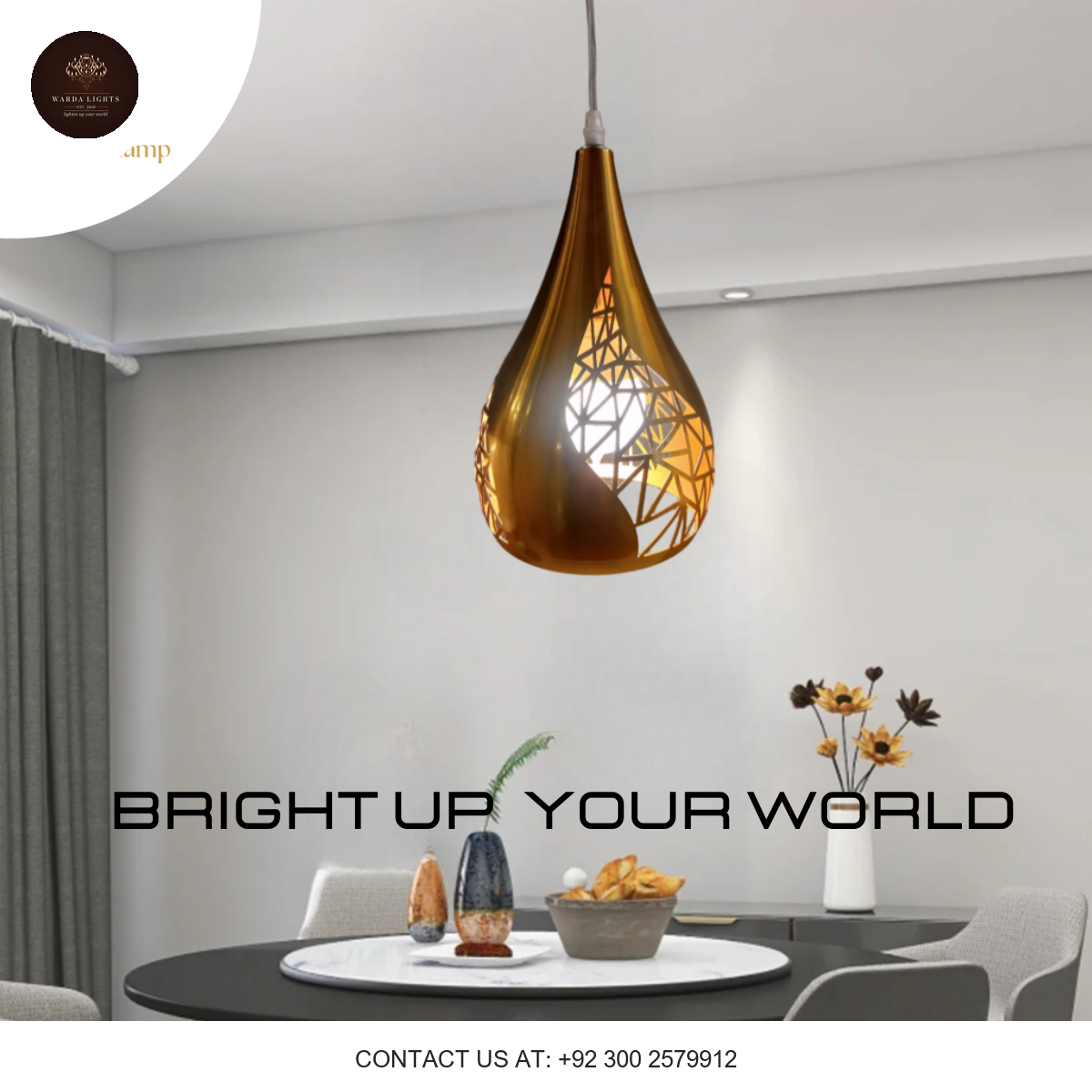 DECORATIVE GOLDEN PENDANT LIGHT