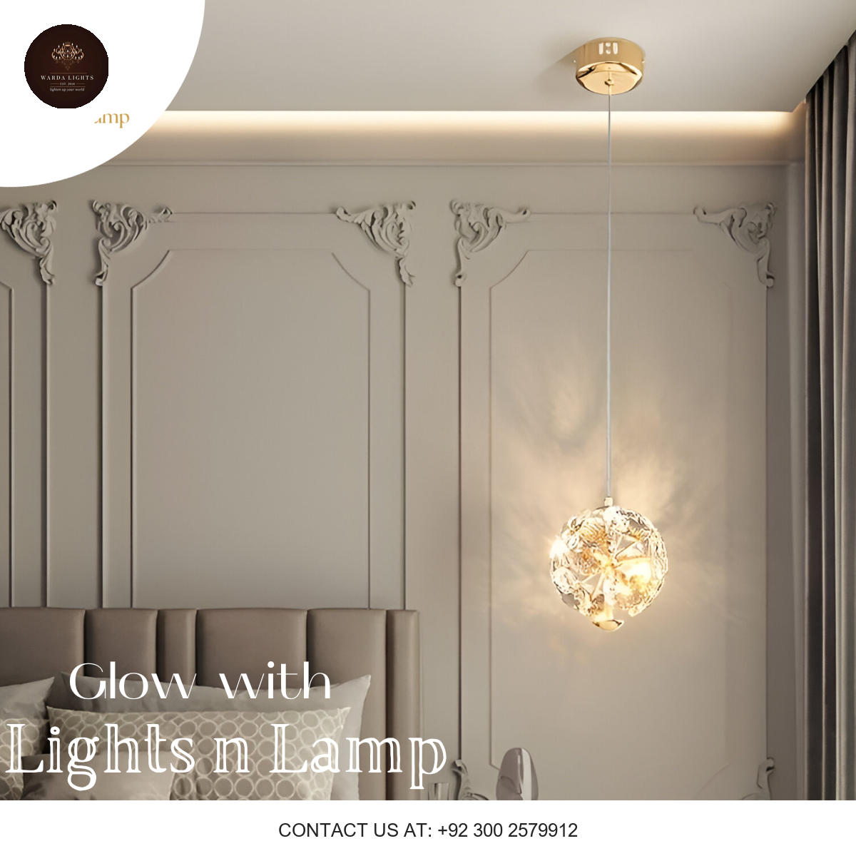 MODERN BEDSIDE K9 CRYSTAL LIGHT
