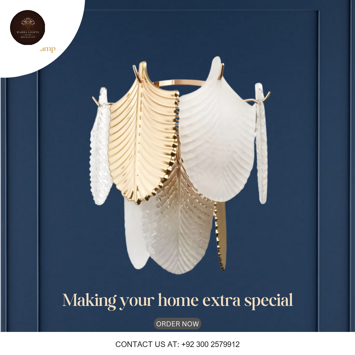 ELEGANT FEATHER WALL SCONCE WHITE & GOLD