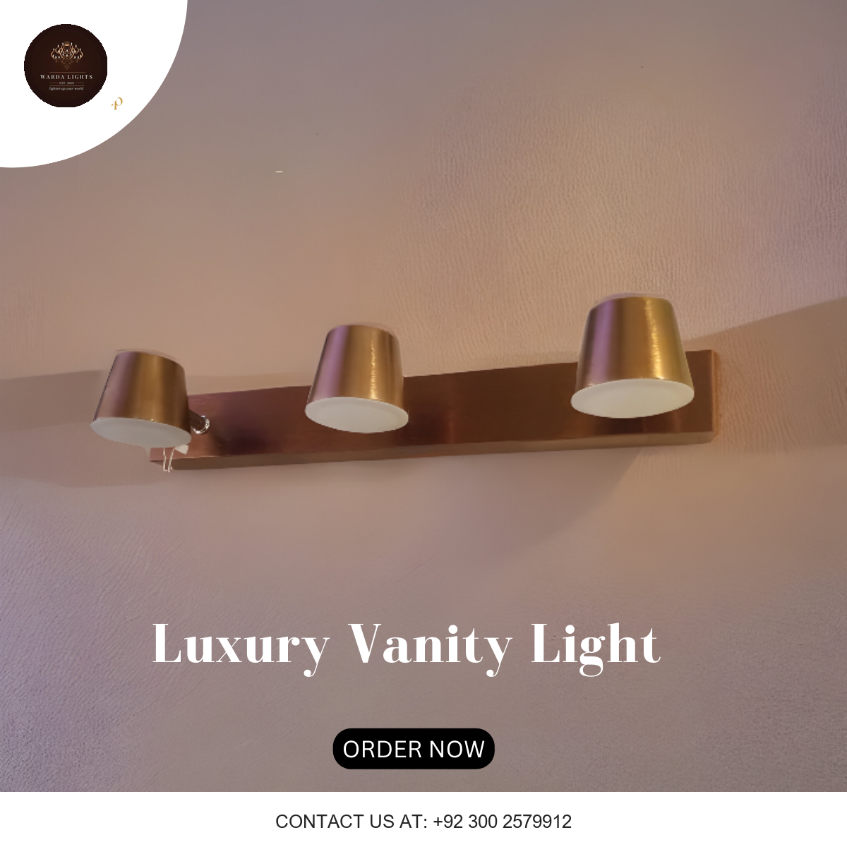 BRASS VANITY MIRROR FRONT LIGHT