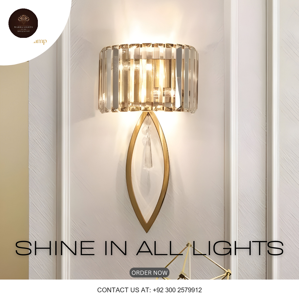 LED GOLD MODERN CANDLE WALL LIGHT