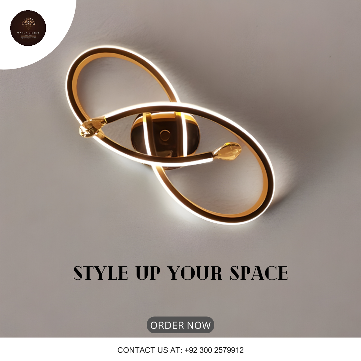 GOLDEN LED MODERN TWISTED LIGHT