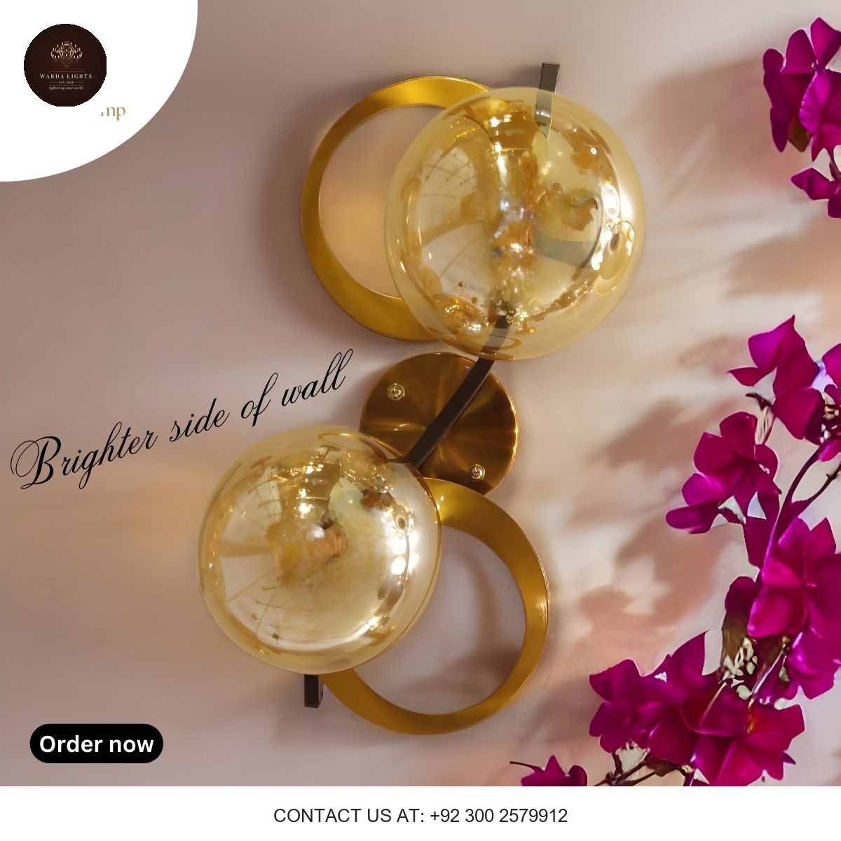 DOUBLE HEAD BRANCH WALL LIGHT GOLD