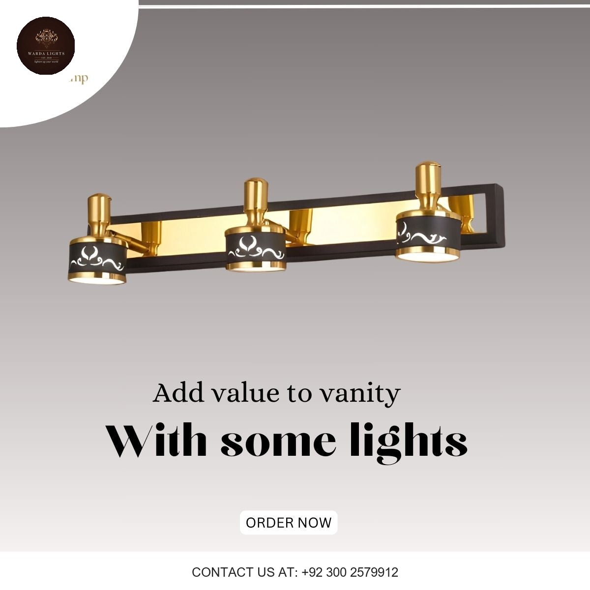 BLACK & GOLD PICTURE & VANITY LIGHT