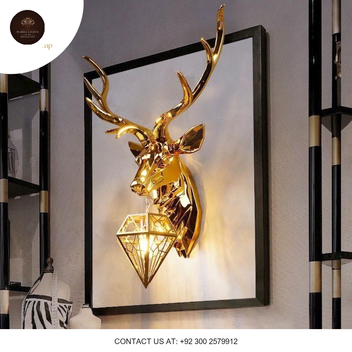 ANTLER WALL LAMP WITH DIAMOND LIGHT