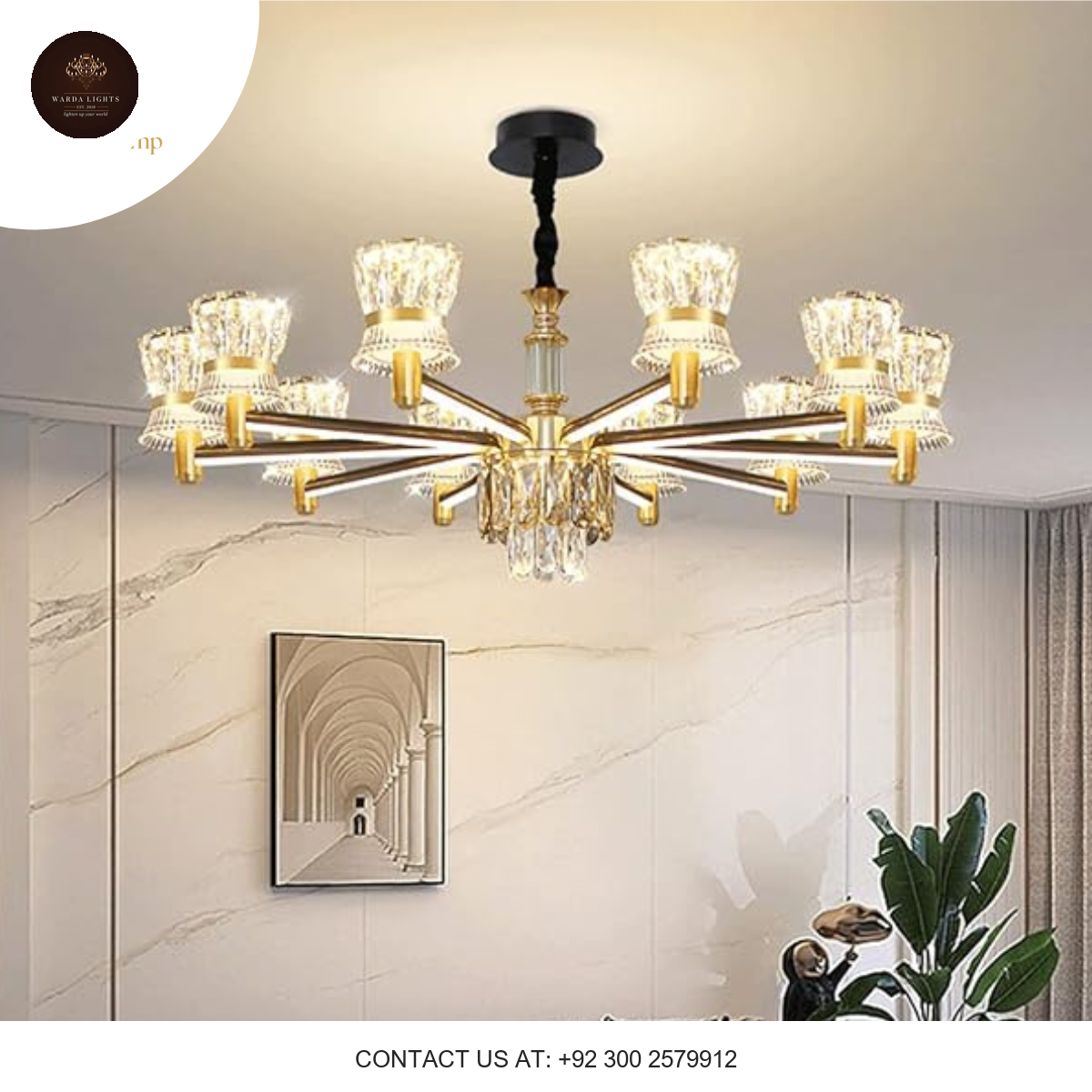 CRYSTAL GOLD CHANDELIER