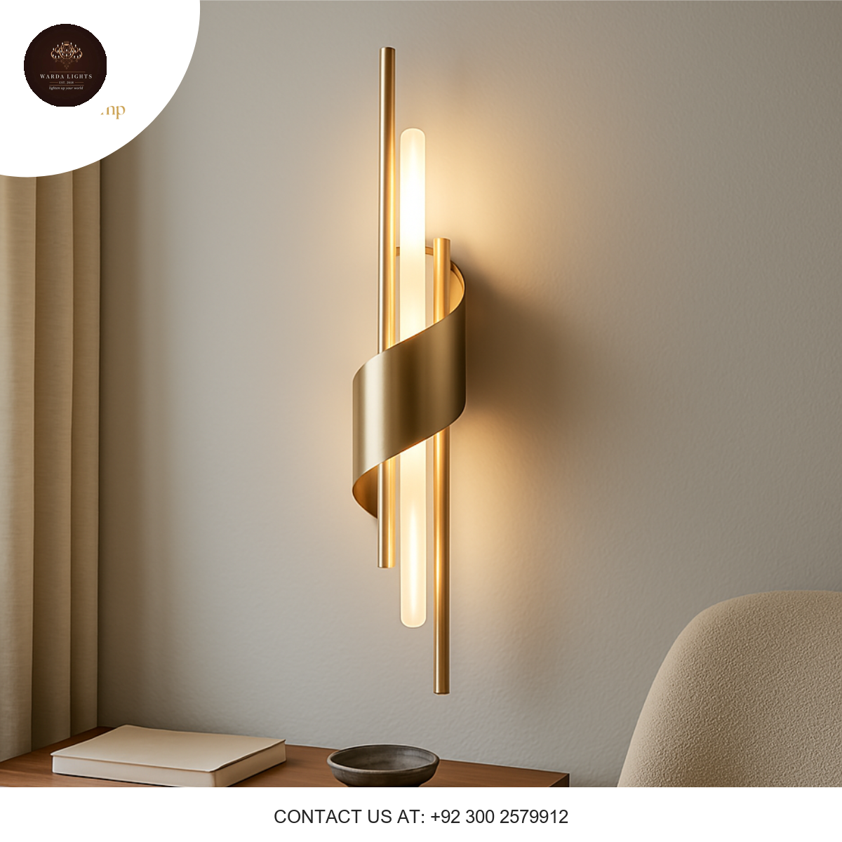 BRASS TWIST GLOW WALL LIGHT