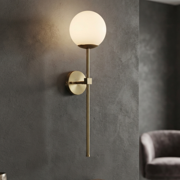 Modern Brass Sphere Wall Light