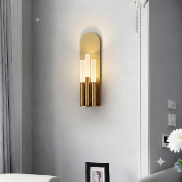 Modern Arched Pillar Brass Wall Light