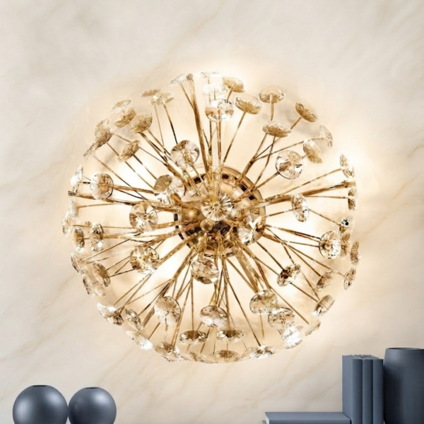 The Dandelion Collection: Luxurious Crystal & Gold-Plated Wall Light