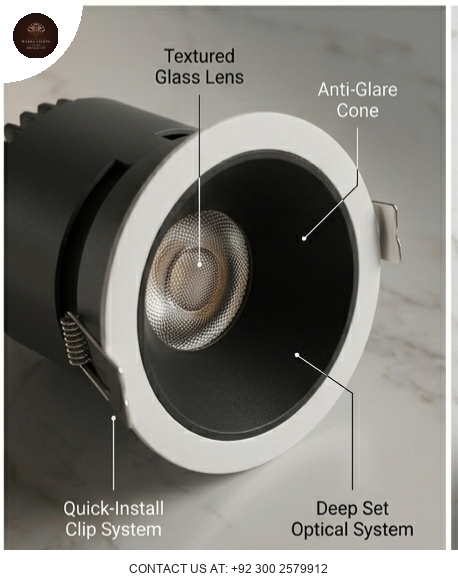 Premium 3-Inch Deep Cone COB LED Downlight – 8W Anti-Glare Recessed Spotlight