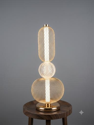 Eclipse Gold Mesh Stacked Table Lamp