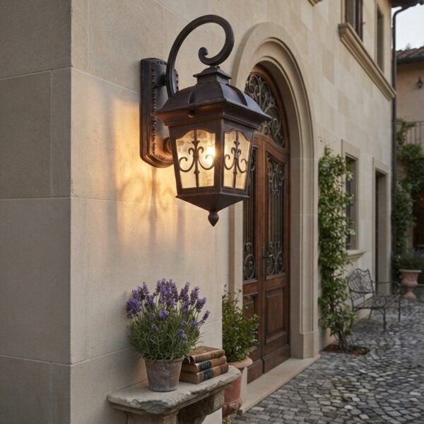 Heritage Scroll-Arm Exterior Wall Sconce
