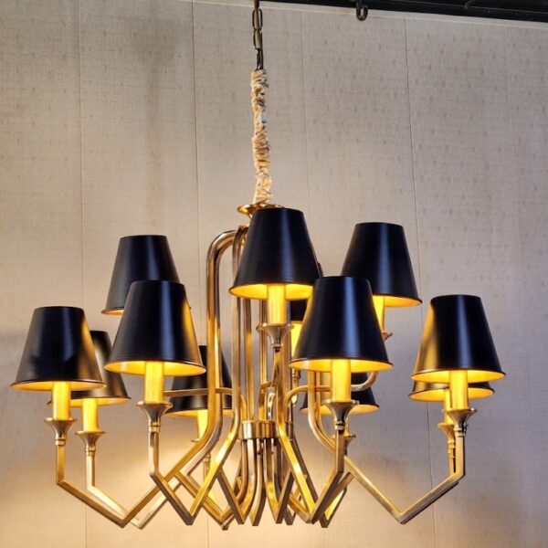 Rhea 12 – Black & Gold Chandelier