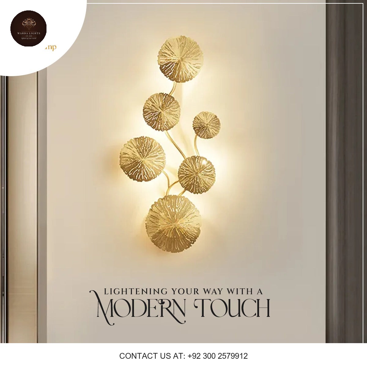 NORDIC GOLD LOTUS LEAF WALL LIGHT