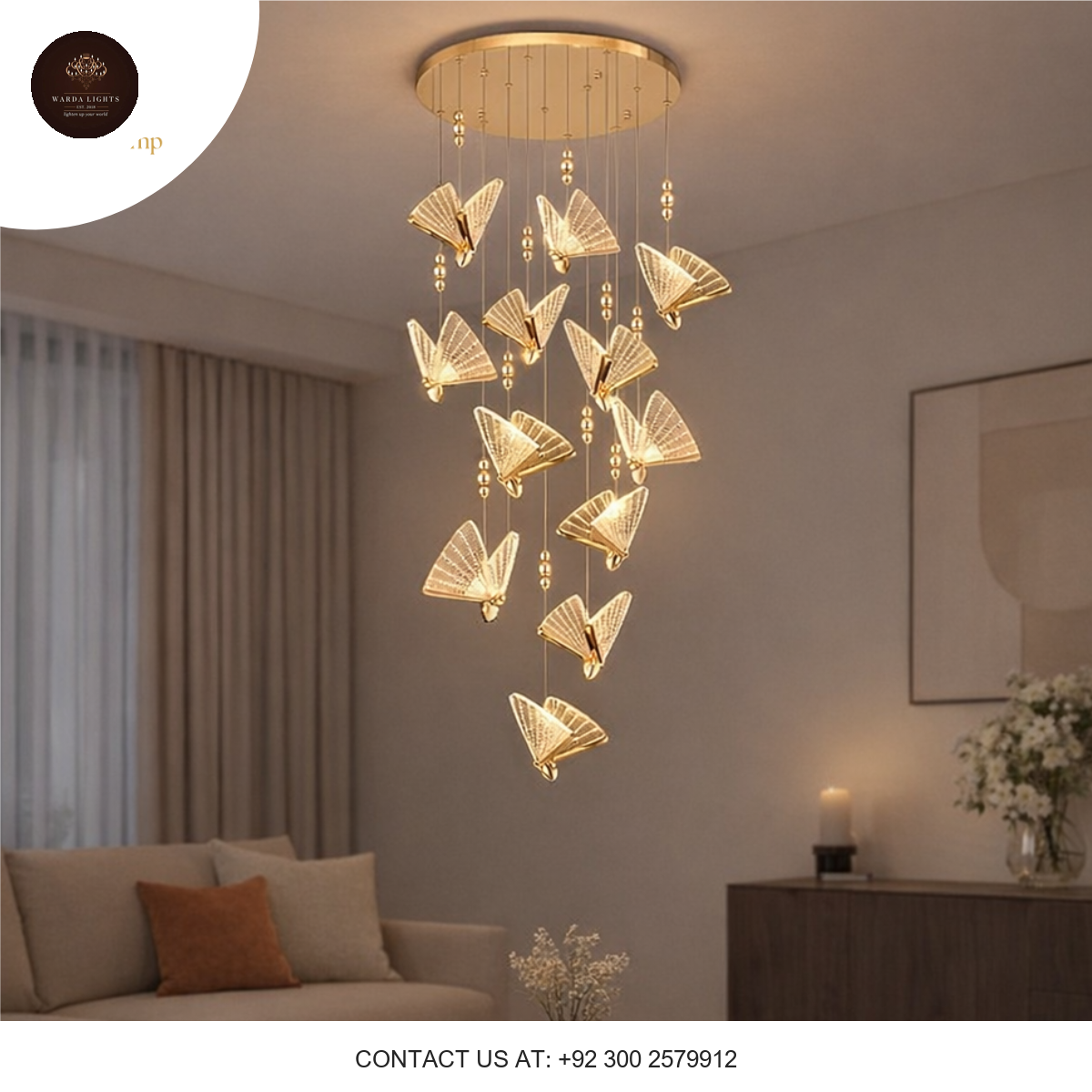 BUTTERFLY LONG CHANDELIER