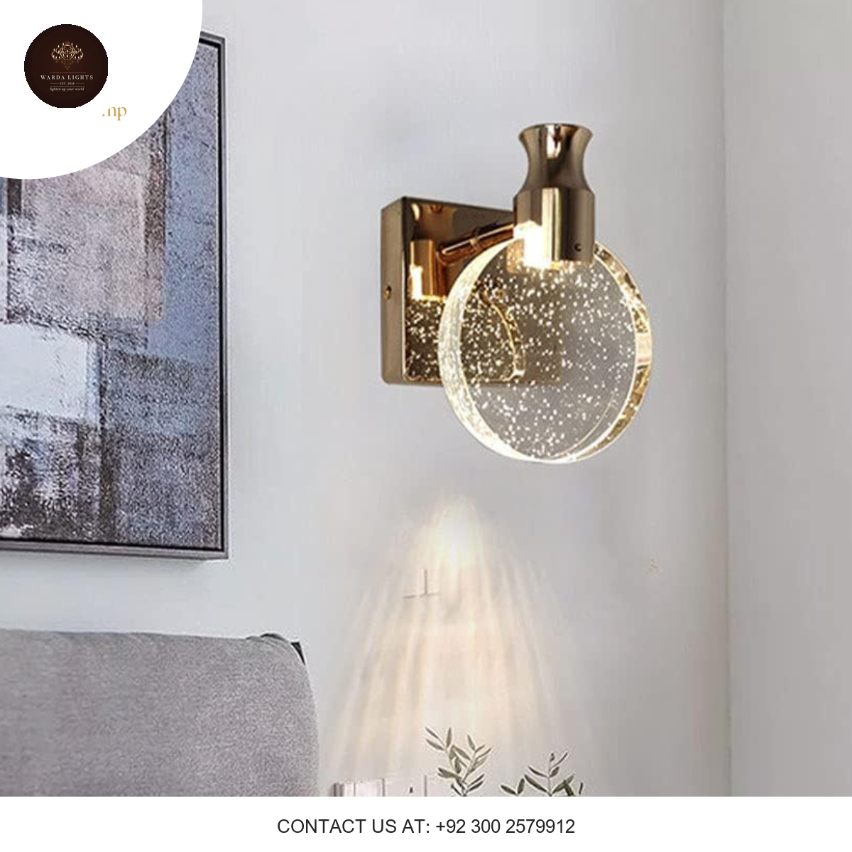 CRYSTAL GLASS WALL LAMP