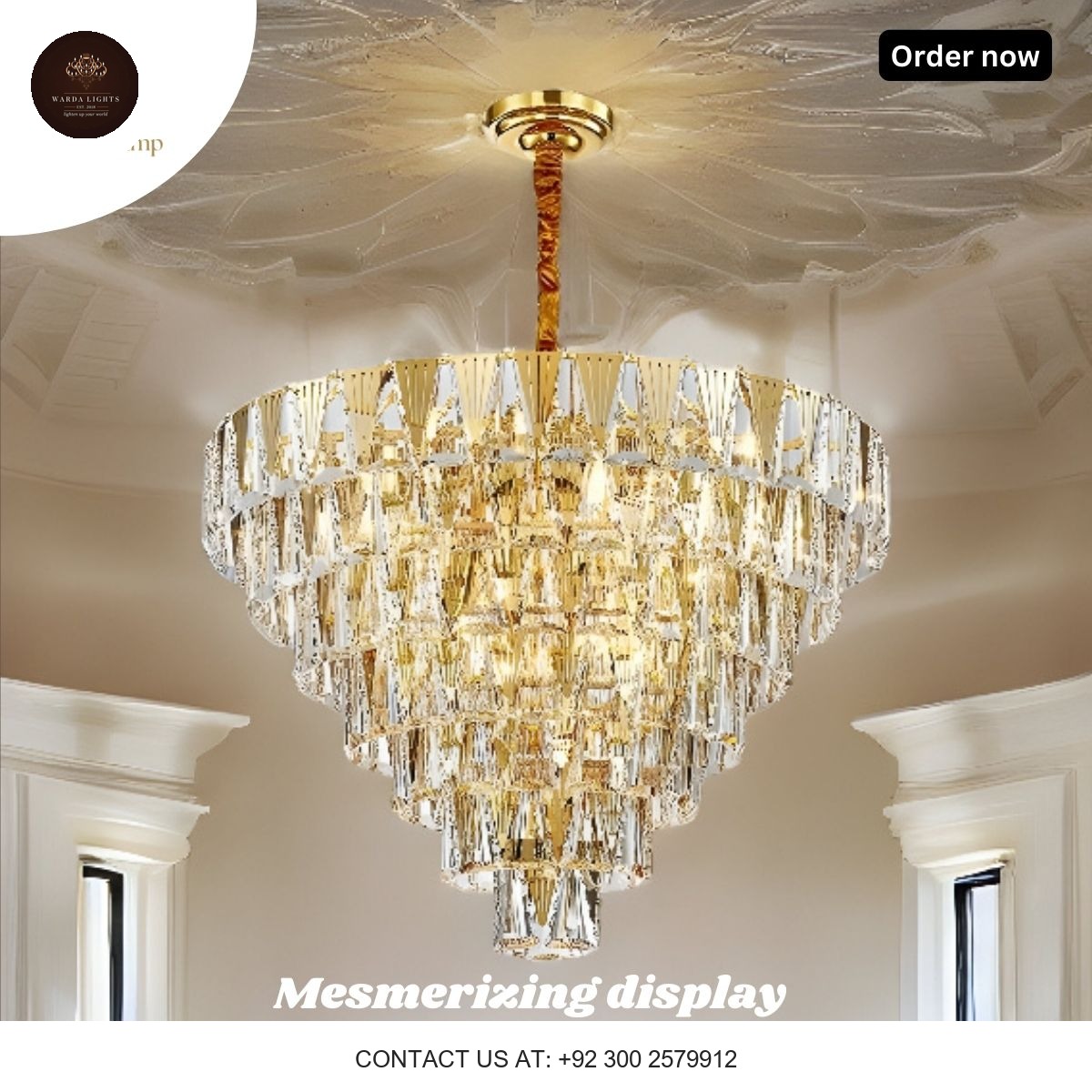 CRYSTAL GOLD CHANDELIER